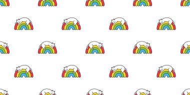 Kedi pürüzsüz desenli kedi yavrusu gökkuşağı Calico taşıyıcı uyuyan neko köpek evcil hayvan çizgi filmi Duvar kâğıdı kaplama eşarp izole çizim tasarımı