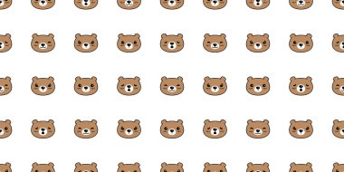 Ayı desensiz kutup vektörü duyguyla yüzleşir oyuncak karton kaplama arka plan Duvar kağıdı karalama hayvan tasarımı eşarbı izole