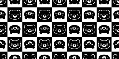 Ayı desensiz kutup vektörü başı karikatür kaplama arka planı Duvar kağıdı çizim tasarımı hayvan eşarbı izole