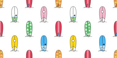 Sörf tahtası, kusursuz sörf şekli, vektör deniz kaykayı kruvazörü, ekstrem spor karikatürü. Duvar kâğıdı arkaplan illüstrasyon, hediye ambalaj kâğıdı eşarbı, izole edilmiş.