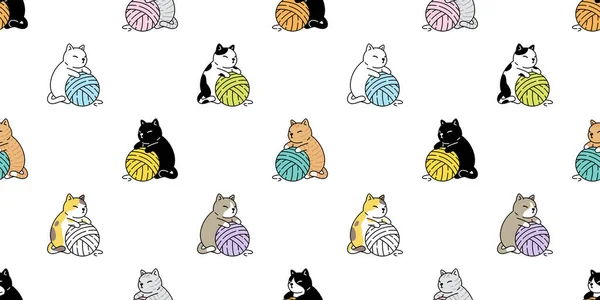 Γάτα Αδιάλειπτη Μοτίβο Calico Διάνυσμα Γατάκι Μπάλα Νέκο Παιχνίδι Φυλή — Διανυσματικό Αρχείο