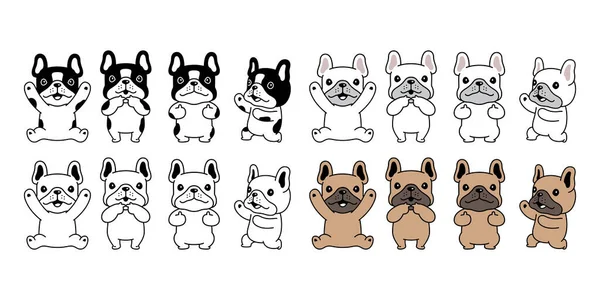 Cão Vetor Francês Bulldog Ícone Filhote Cachorro Personagem Desenho Animado —  Vetores de Stock