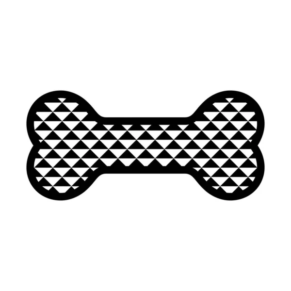 犬の骨ベクトルアイコン三角形のロゴパターンフランスのブルドッグ子犬のシンボル孤立イラスト — ストックベクタ