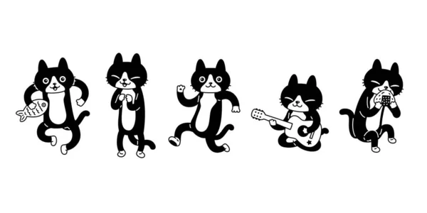 Gato Vetor Gatinho Calico Ícone Logotipo Japão Alimento Raça Símbolo — Vetor de Stock