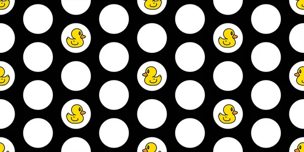 Duck Seamless Pattern Rubber Duck Polka Dot Shower Wave Bathroom — Wektor stockowy