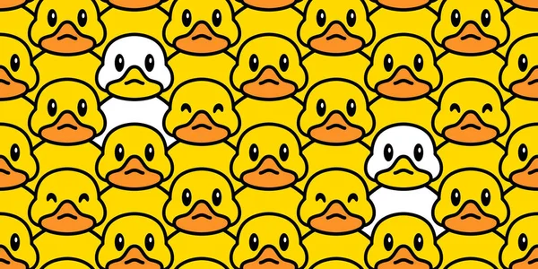 Duck Seamless Pattern Rubber Duck Shower Bathroom Toy Bird Chicken — Wektor stockowy