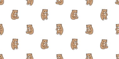 Ayı desensiz kutup bebeği bebek vektörü Teddy karikatür karo arka plan Duvar kağıdı hediye paketi karalama hayvan tasarımı eşarbı izole