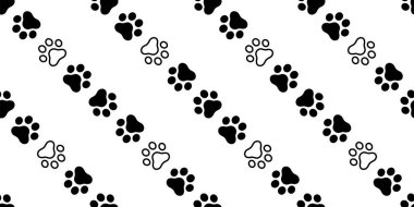 Köpek patisi iz bırakmayan kedi ayak izi Fransız buldog ikonu vektör yavru kedi karikatür karalama izole edilmiş fayans tekrar duvar kâğıdı illüstrasyon tasarımı klip sanatı