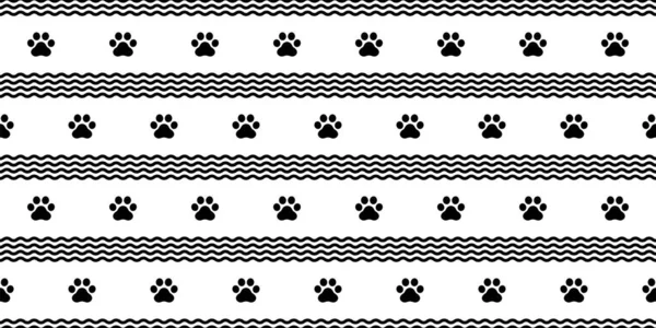 犬の足のシームレスなパターン猫の足跡フランスのブルドッグアイコンベクトル子犬の子猫漫画の落書き波隔離された繰り返し壁紙タイルの背景イラストクリップアート — ストックベクタ