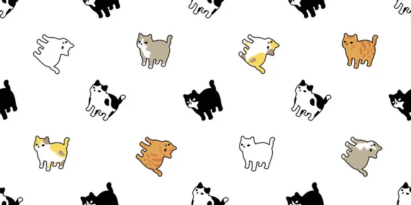 Katze Nahtlose Muster Calico Kätzchen Vektor Neko Rasse Charakter Cartoon — Stockvektor