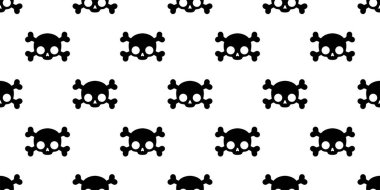 kafatası çapraz kemikleri kusursuz Cadılar Bayramı vektörü hayalet karikatür eşarbı izole tekrar duvar kağıdı karo arka plan hediye ambalaj kağıt çizim tasarımı