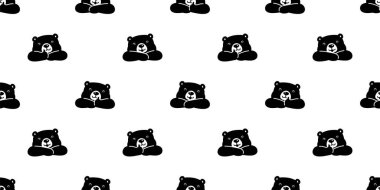 Ayı desensiz kutup ayısı başparmağı karikatür karo arka planda tekrar duvar kağıdı hediye paketi karalama hayvan tasarımı eşarbı izole