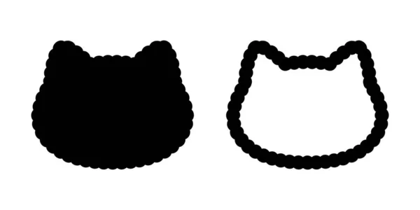 Kedi Vektörü Kedi Yavrusu Calico Simgesi Logo Baş Çizgi Film — Stok Vektör