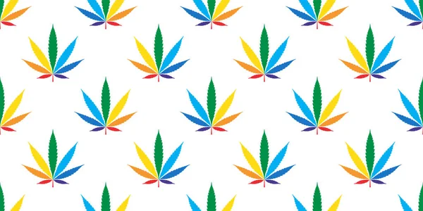 Weed Seamless Pattern Marijuana Rainbow Lgbt Pride Month Cannabis Leaf — Stock Vector
