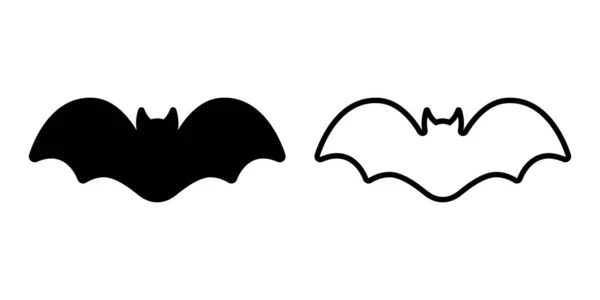 Yarasa Vektör Simgesi Logosu Cadılar Bayramı Sembolü Dracula Vampir Karakter — Stok Vektör