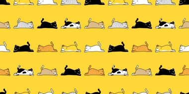 kedi pürüzsüz desenli yavru kedi yavrusu yavru neko uyuyan cins karakter çizgi film eşarbı izole tekrar duvar kağıdı karo karalama hayvan tasarımı