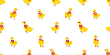 duck seamless pattern goose bird rubber duck shower christmas scarf bathroom chicken vector cartoon pet isolated animal tile wallpaper repeat background doodle illustration design