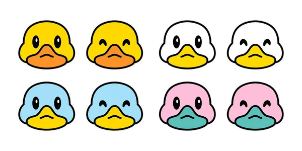Duck Vector Icon Rubber Duck Shower Head Face Logo Bathroom — Stok Vektör