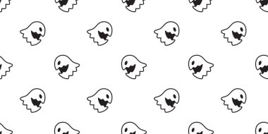 Hayalet desensiz Cadılar Bayramı ürkütücü vektör eşarbı izole edilmiş fayans arka plan Duvar kağıdı şeytan çizgi film hediye paketi karalama kağıdı çizimi tasarımı