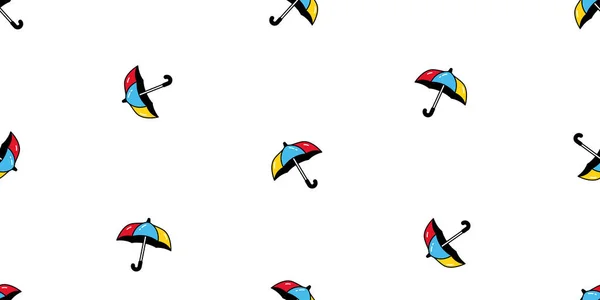 Umbrella Seamless Pattern Raining Scarf Isolated Cartoon Repeat Background Tile — Stock Vector