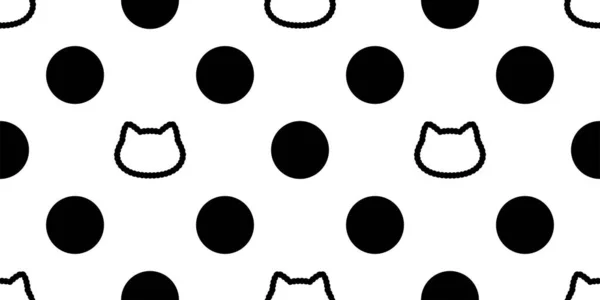 Cat Seamless Pattern Calico Kitten Vector Head Neko Breed Character — Stock vektor