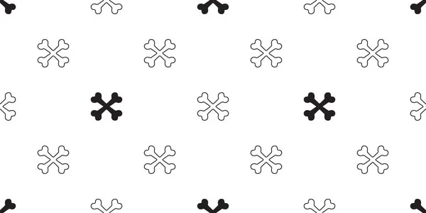 Crossbones Seamless Pattern Dog Bone Pirate Footprint French Bulldog Puppy — Stock Vector