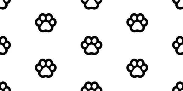Dog Paw Seamless Pattern Footprint Vector Cat Kitten French Bulldog — Stock Vector