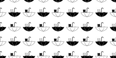 cat seamless pattern kitten umbrella calico vector cartoon pet scarf isolated repeat background animal tile wallpaper gift wrapping paper illustration doodle design
