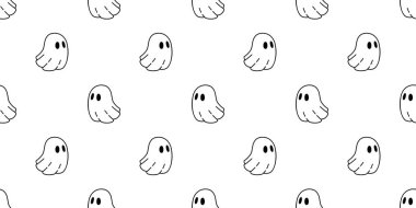 Ghost seamless pattern spooky Halloween vector scarf isolated tile background repeat wallpaper cartoon devil evil gift wrapping paper illustration doodle design