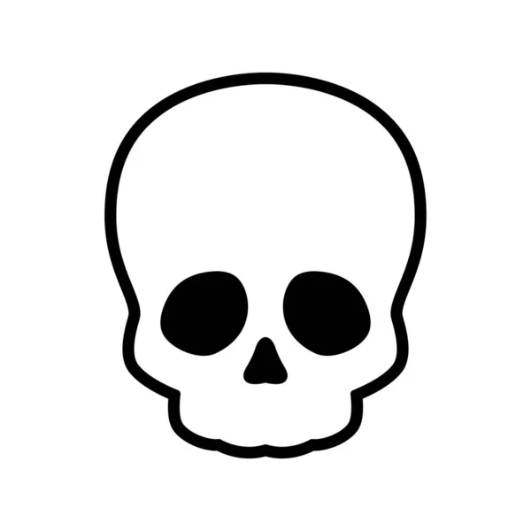 Schädel Symbol Vektor Halloween Logo Knochen Geist Charakter Cartoon Illustration — Stockvektor