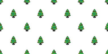 Noel ağacı desensiz Noel Baba, ağaç yıldız, orman atkısı karikatür, duvar kâğıdı hediye kâğıdı, arka plan illüstrasyon tasarımı.