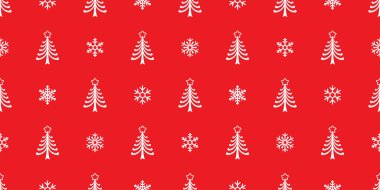 Noel ağacı kusursuz desenli Noel Baba Noel Baba yıldız taşıyıcı ağaç orman eşarbı karikatür kartondan duvar kâğıdı hediye kâğıdı ambalaj kağıdı arka plan tasarımı