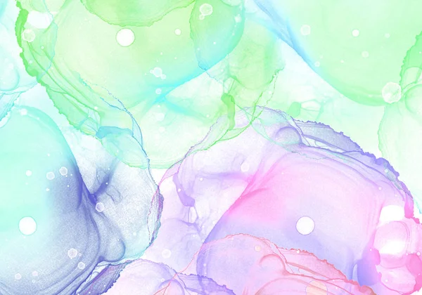 Soft Green Violet Abstract Ink Texture Background Design Watercolor Painted — Stok fotoğraf