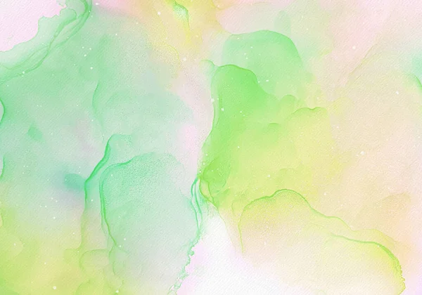 Light Green Yellow Abstract Watercolor Texture Background Design Ink Painted — Stok fotoğraf