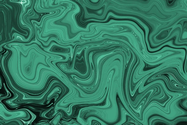 Streszczenie Płyn Sztuka Tło Turkusowe Zielony Kolor Płynny Marmur Obraz — Zdjęcie stockowe