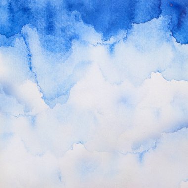 Mavi ışık suluboya, mürekkep, soyut arkaplan dokusu. Pankart, tasarım, poster ve arkaplan için alanı kopyala. Yüksek çözünürlüklü suluboya doku arka planı. Elle boyanmış doku.