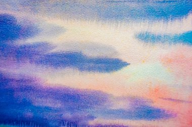 Pastel mavi, mor, mor, pembe soyut arkaplan dokusu. Pankart, tasarım, poster ve arkaplan için alanı kopyala. Yüksek çözünürlüklü suluboya doku arka planı. Elle boyanmış doku.