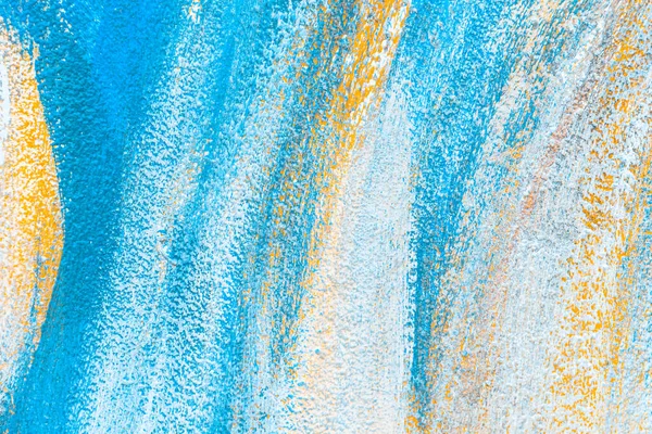 Peinture Huile Fond Abstraite Bleue Jaune Blanche Coups Pinceau Multicolore — Photo