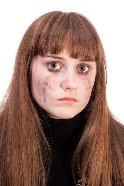 Chica en un blanco — Foto de Stock