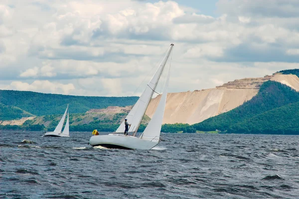 The yacht participating in the regatta — Stock Photo, Image