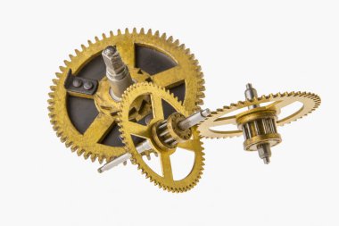 bozuk saat mekanizması olarak izole beyaz infilak etti.