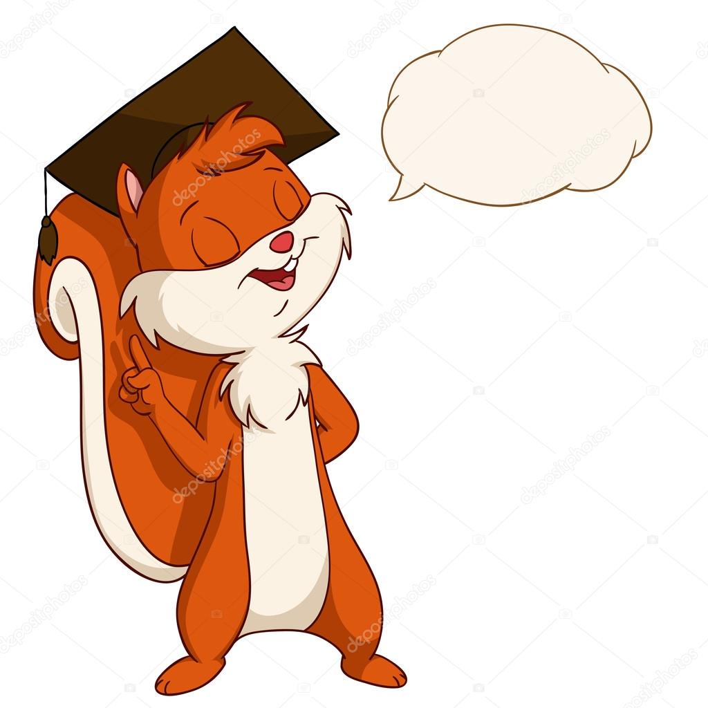 Download A Cartoon Fox In A Hat And A Speech Bubble Wallpaper