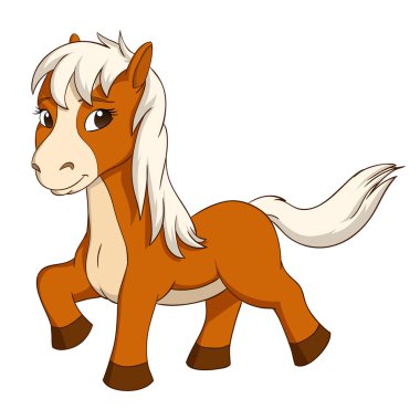 Cartoon cute little horse clipart