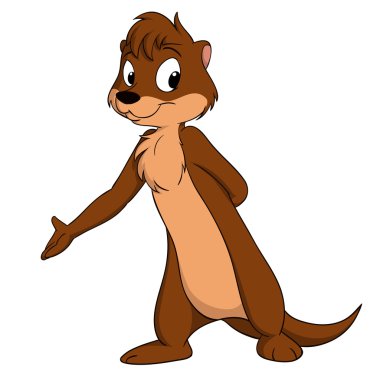 Cartoon cute otter clipart