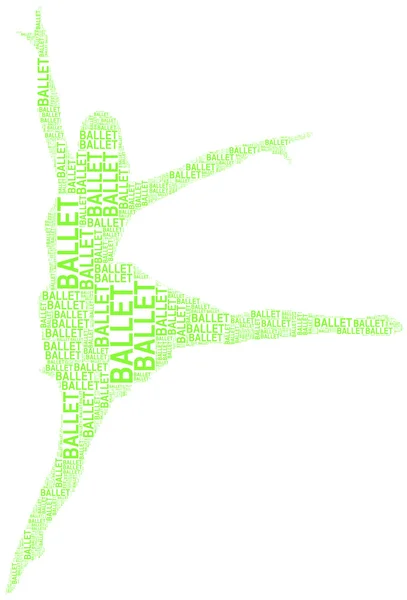 Ballerina info-text graphic and arrangement concept on white background (nuvem de palavras ) — Fotografia de Stock