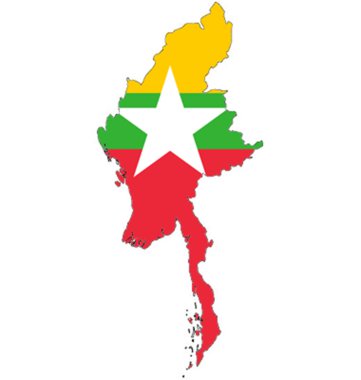 myanmar haritalar yeni myanmar bayrağı.