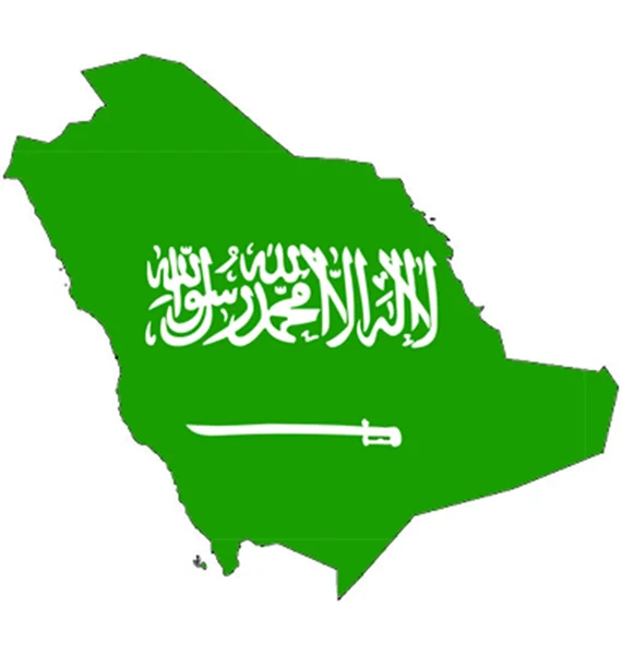 Mappa dell'Arabia Saudita con la bandiera dell'Arabia Saudita . — Foto Stock