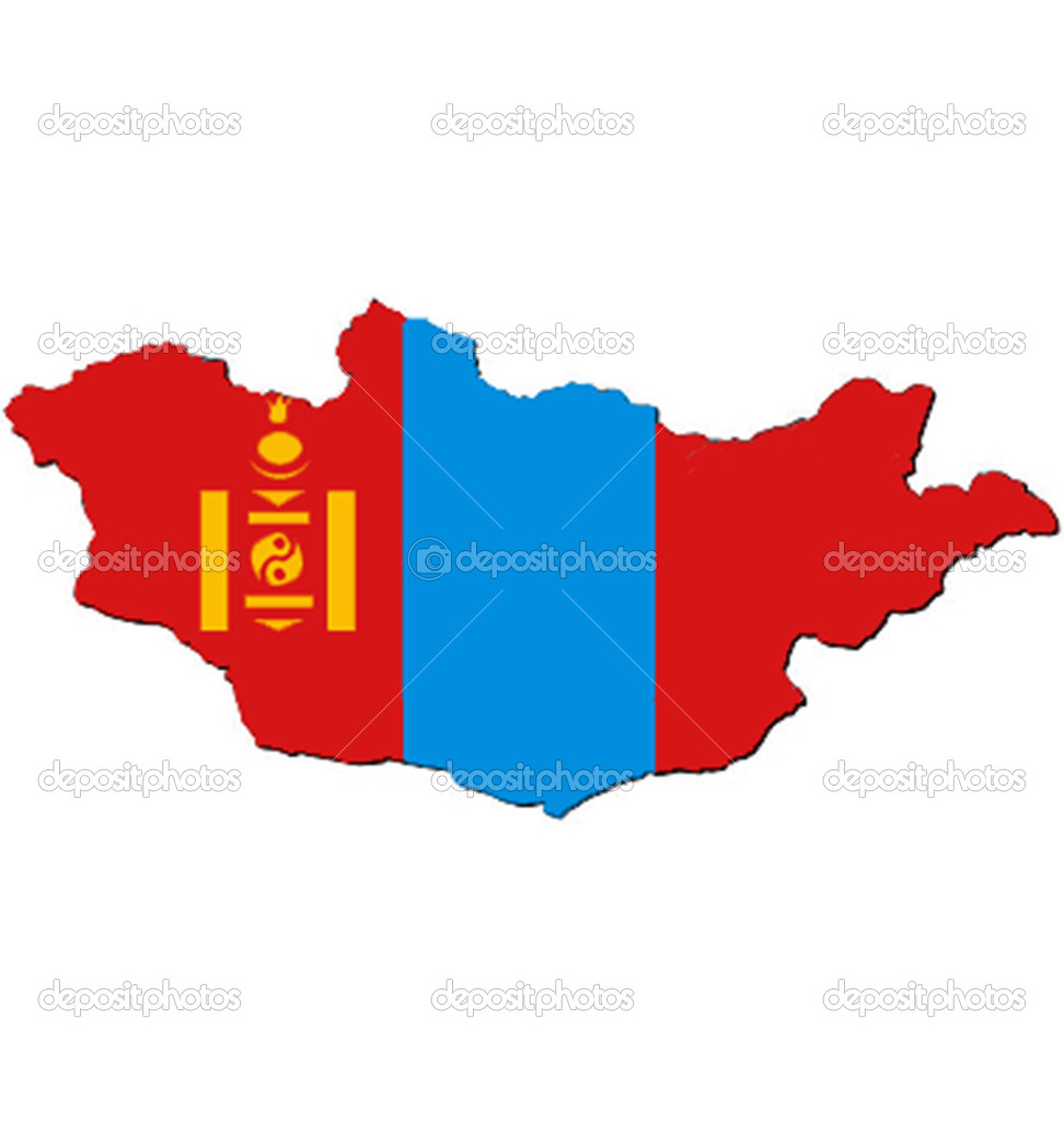Maps of Mongolia in Mongolia flag.