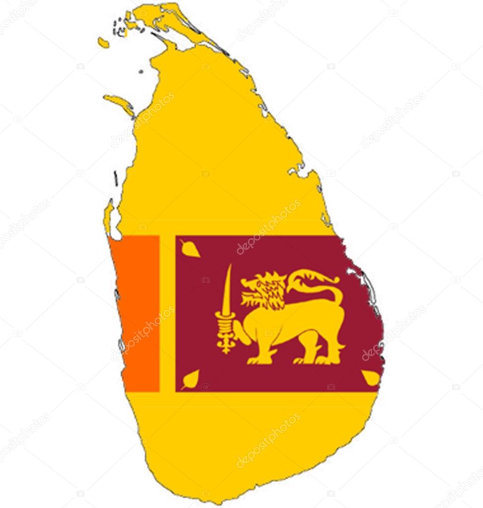 Maps of Sri Lanka in Sri Lanka flag.