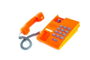Beyaz arka plan ile telefon.
